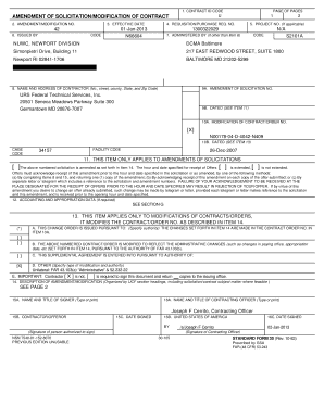 US Federal Contract Modification Form
