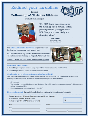 Arizona Charitable Tax Credit Donation Form