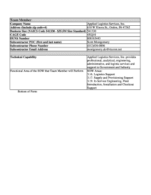 Subcontractor Information Form