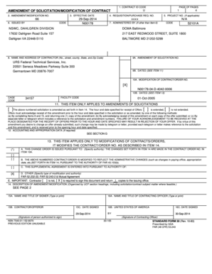 US Federal Contract Modification Form