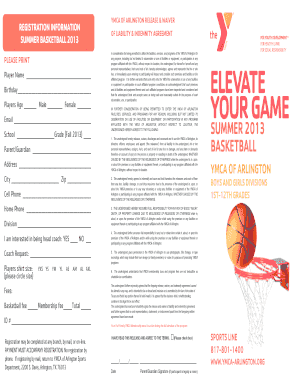YMCA of Arlington Release and Waiver