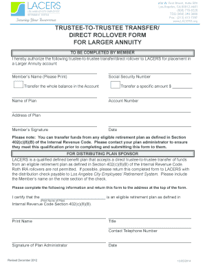 Trustee-to-Trustee Transfer Form