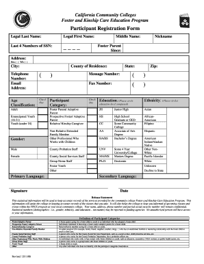 California Foster and Kinship Care Education Program Registration Form