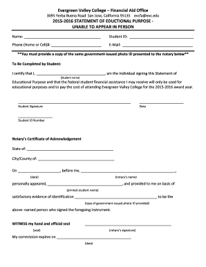 2015-2016 Statement of Educational Purpose