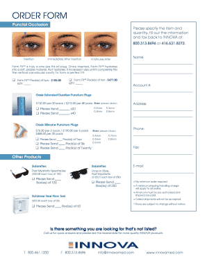 Innova Medical Order Form