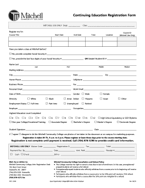 Continuing Education Registration Form