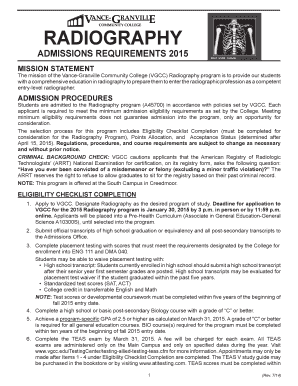 RADIOGRAPHY - Vance-Granville Community College - vgcc