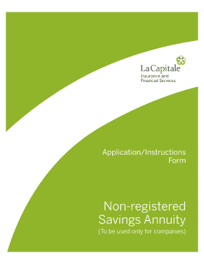 Non-Registered Savings Annuity Application