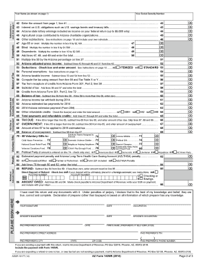 Arizona Form 140NR 2014