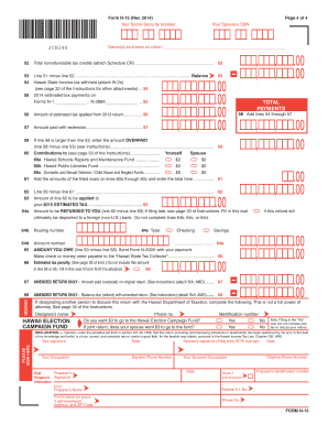 Hawaii Form N-15 Tax Return