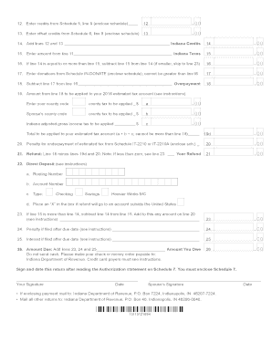 Indiana Tax Return Form