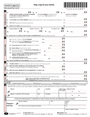 Vermont Form IN-111
