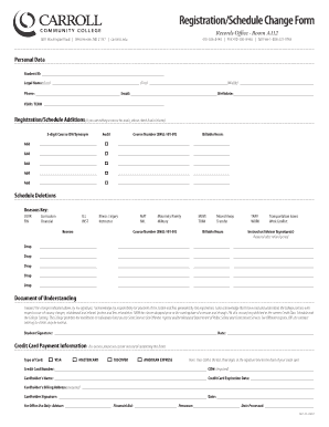 Registration/Schedule Change Form