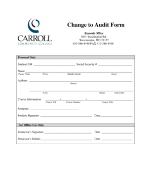 Student Audit Form