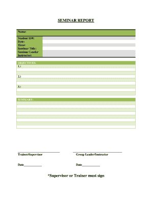 Seminar Report Form