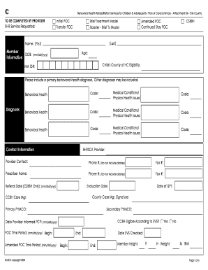 Behavioral Health Plan of Care Summary