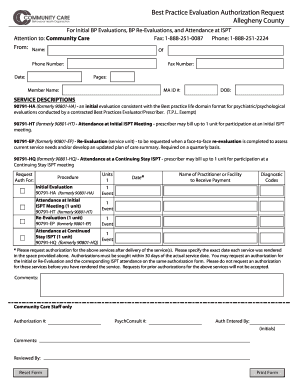 Best Practice Evaluation Authorization Request