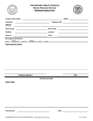 Employee Inquiry Form