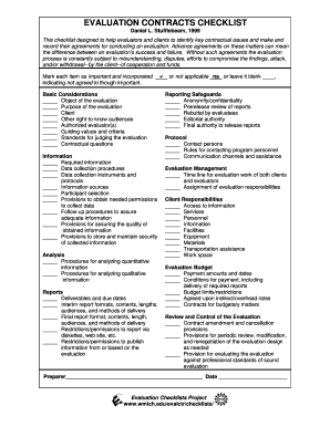 Evaluation Contracts Checklist