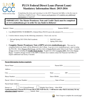 Federal Direct PLUS Loan Application