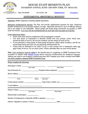 Supplemental Obstetrical Benefits Form