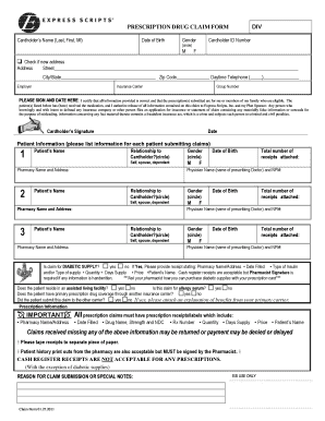 Prescription Drug Claim Form