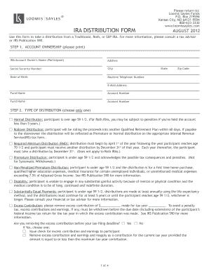 IRA Distribution Form