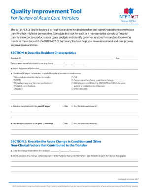 INTERACT QI Tool for Acute Care Transfers