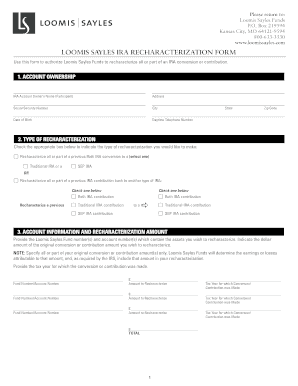 Loomis Sayles IRA Recharacterization Form