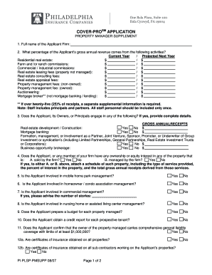 Property Manager Supplement Application