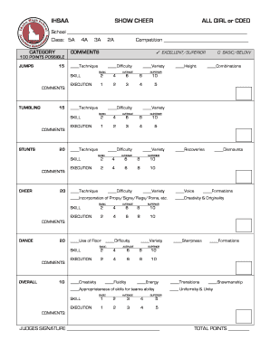IHSAA Cheerleading Evaluation Form