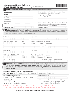 Catamaran Home Delivery Mail-Order Form