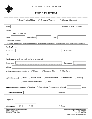 Covenant Pension Plan Update Form