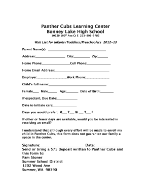 fillable online sumnersd panther cubs learning center 2doc da form 3953 fillable