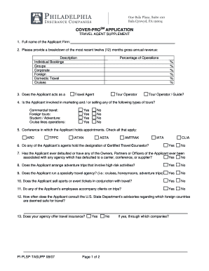 Travel Agent Supplement Application