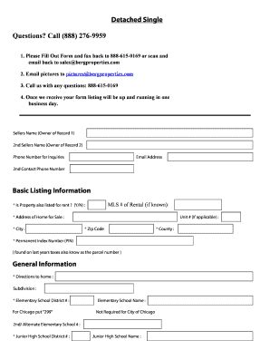 Real Estate Listing Form