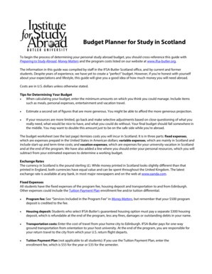 Home budget template - Budget Planner for Study in Scotland - IFSA-Butler - ifsa-butler