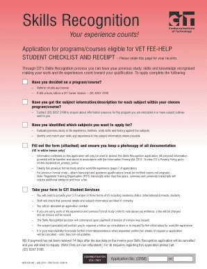 Skills Recognition Application Form