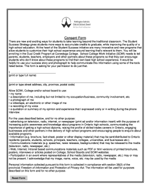 Student Success Strategy Consent Form