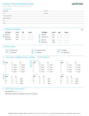 Unitron Flex Trial Order Form