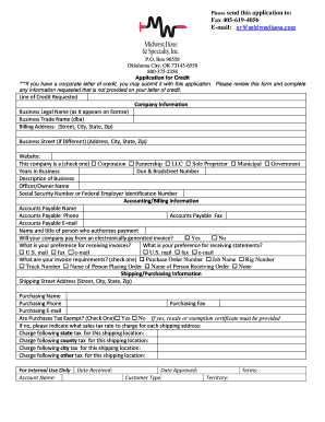 Application for Credit