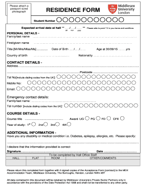 Residence Form