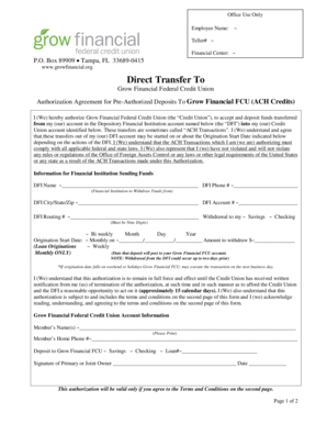 Authorization Agreement for Pre-Authorized Deposits
