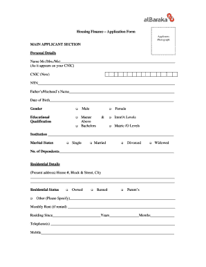 Housing Finance Application Form