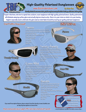Bass Federation Glasses Order Form