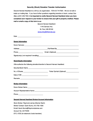 Security Donation Transfer Authorization