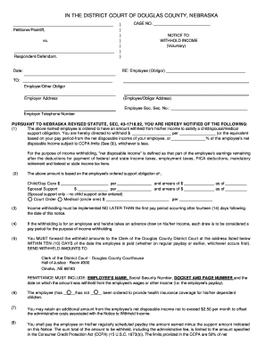 Notice to Withhold Income (Voluntary)