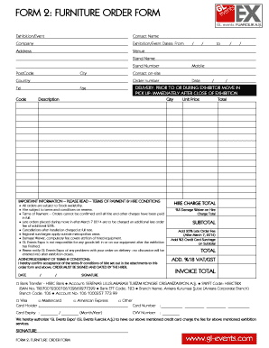 Furniture Order Form