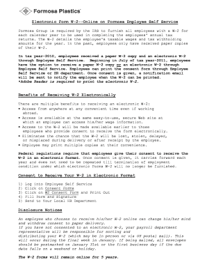 W-2 Form Consent for Electronic Delivery