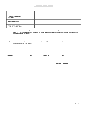Undertaking to Pay Debts